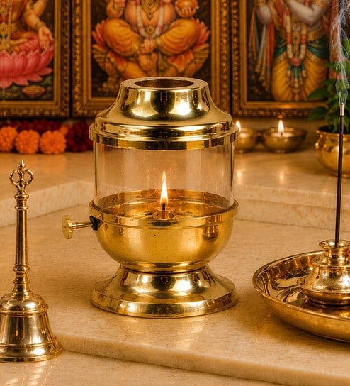 Golden Traditional Akhand Diya 250ml