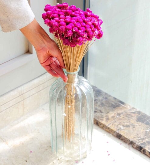 Gomphera Dark Pink  Set of 25 Stems Natural Dried Flowers