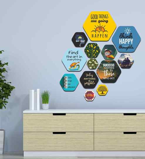 Set of 13 Good Things Will Happen Positive Quote Wooden Wall