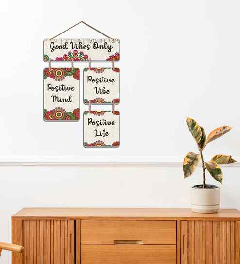 Good Vibes Only Positive Mind Vibe Life Wooden Wall Hanging