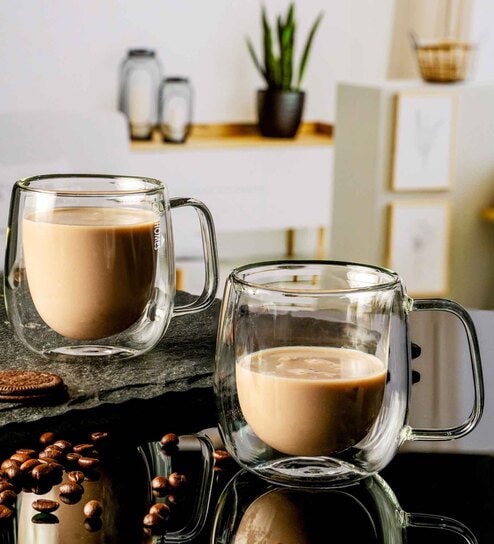 Double Wall Glass Tea/Coffee Mug Set of 2pcs