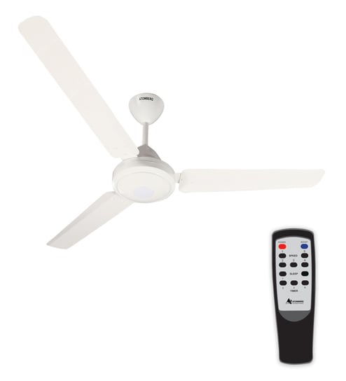 Efficio 900 Mm White Ceiling Fan With Remote Control By Gorilla