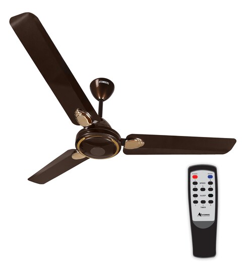 Buy Efficio 1200 Mm Earth Brown Ceiling Fan With Remote Control
