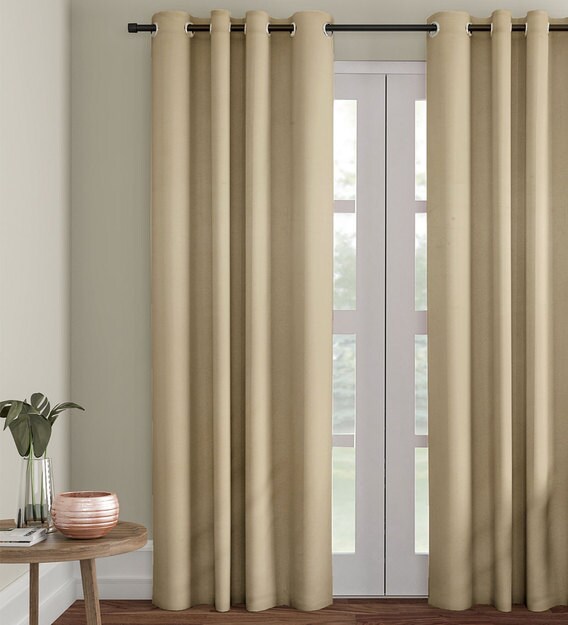 Buy Satin Blackout 9 Feet Eyelet Door Curtain By Eyda Online - Solid