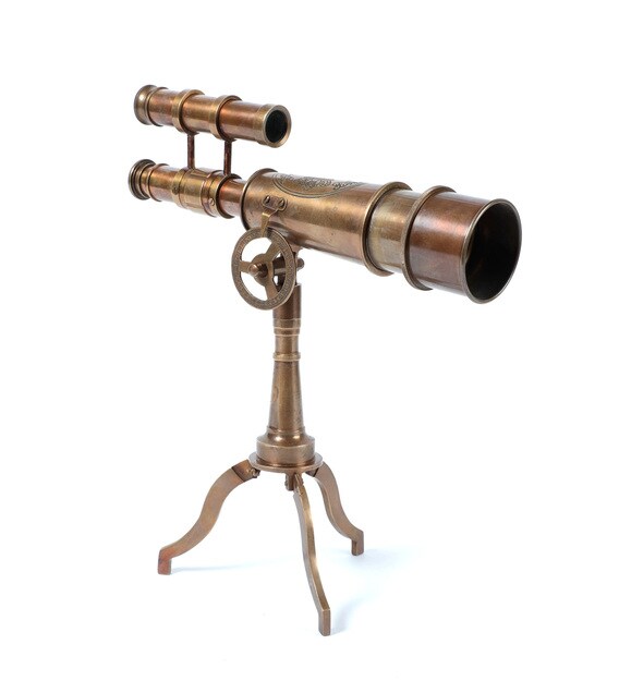 Buy Gold Brass Antique mini Telescope with Stand by Zahab Online