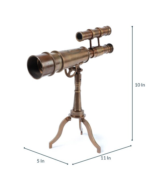 Buy Gold Brass Antique mini Telescope with Stand by Zahab Online