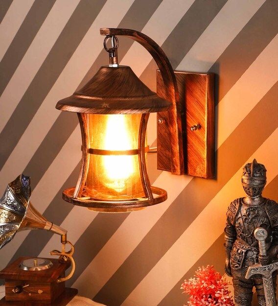 Buy Gold Iron Wall Light By Decorativeray Online Mid Century Wall Sconces Wall Lights Lamps And Lighting Pepperfry Product Wall sconces and flush mount lamps. gold iron wall light