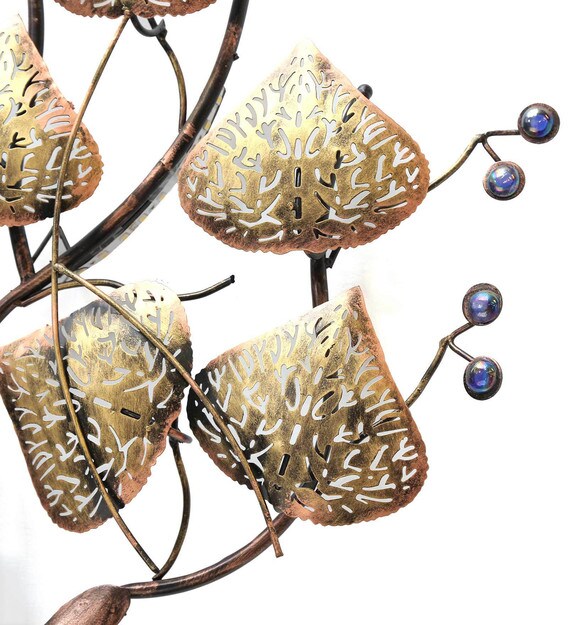 Buy Gold Metal Decorative With Led Wall Art by Awesome Online - Floral