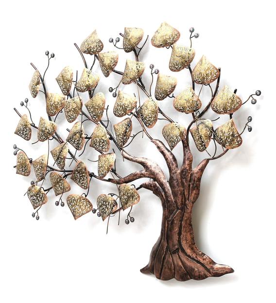 Buy Gold Metal Decorative With Led Wall Art by Awesome Online - Floral