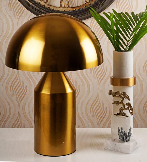 Buy Gold Metal Shade Table Lamp with Gold Base by Hermosa Casa Online