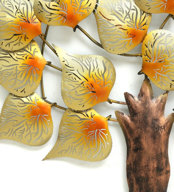 Buy Gold Metal Tree With Led Wall Art by B K Exports Online Floral