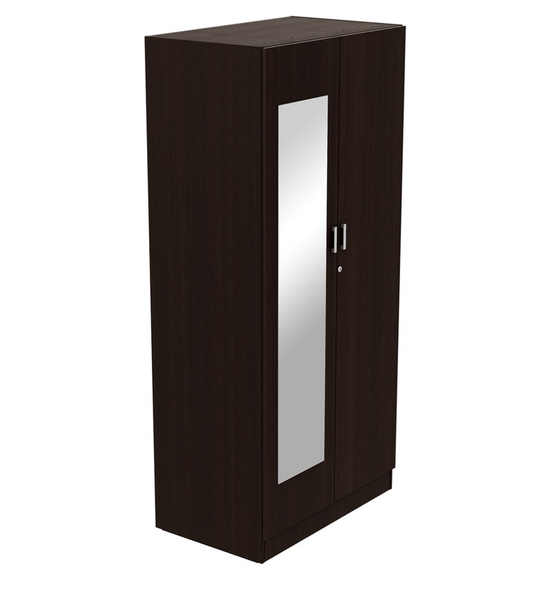 Buy Genesys 2 Door Wardrobe in Cold Rain Finish with Mirror by Godrej