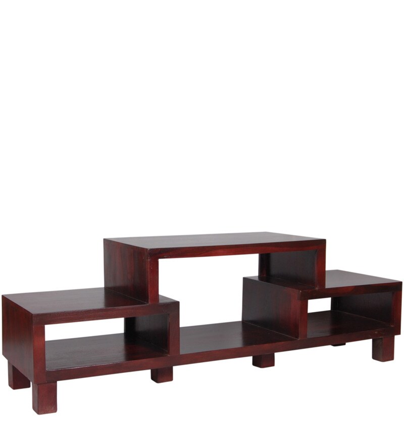 Buy Belo Solid Wood Entertainment Unit in Passion Mahogany Finish by