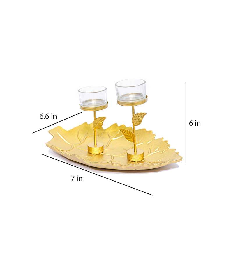 Buy Gold Acrylic Table Candle Holder by the white ink decor Online