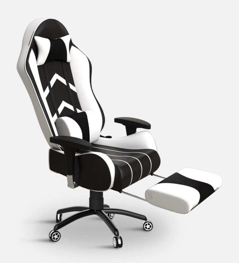 white gold gaming chair