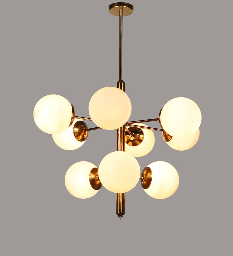 Buy Charles Gold Iron Globe Chandelier by Eliante by Jainsons Lights