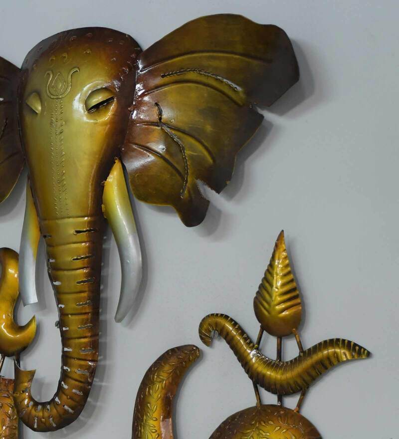 Buy Gold Iron Lord Ganesha Wall Art By Woodlawn Online Spiritual