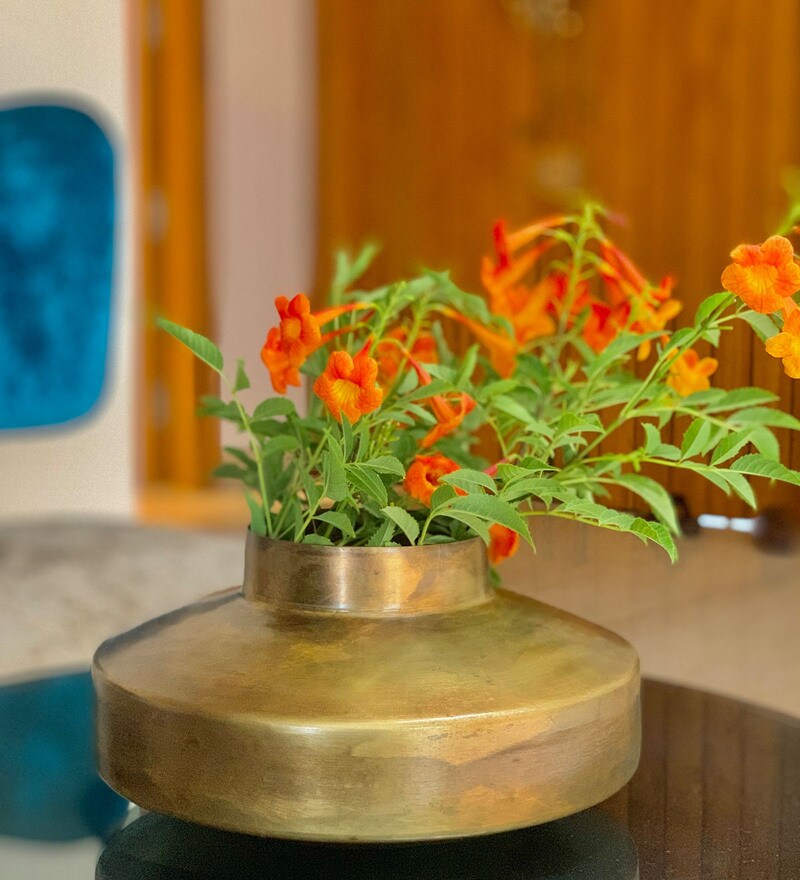 Buy Gold Metal Flower vase By Urban Born Online Vases Vases Home
