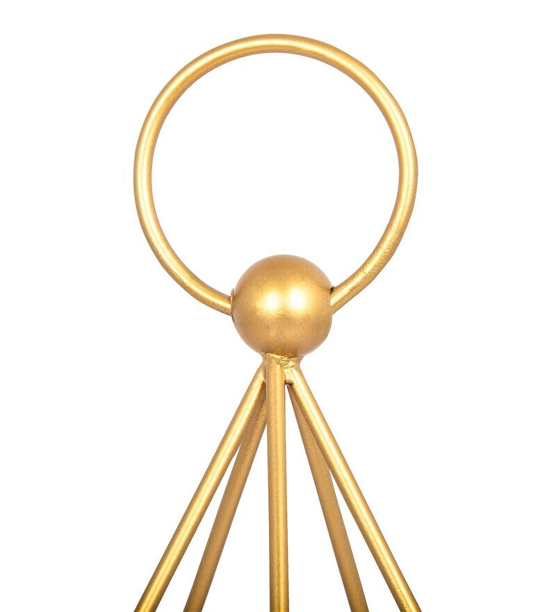 Buy Gold Metal Hexagon Hanging Tea Light Holder By House Of Sajja