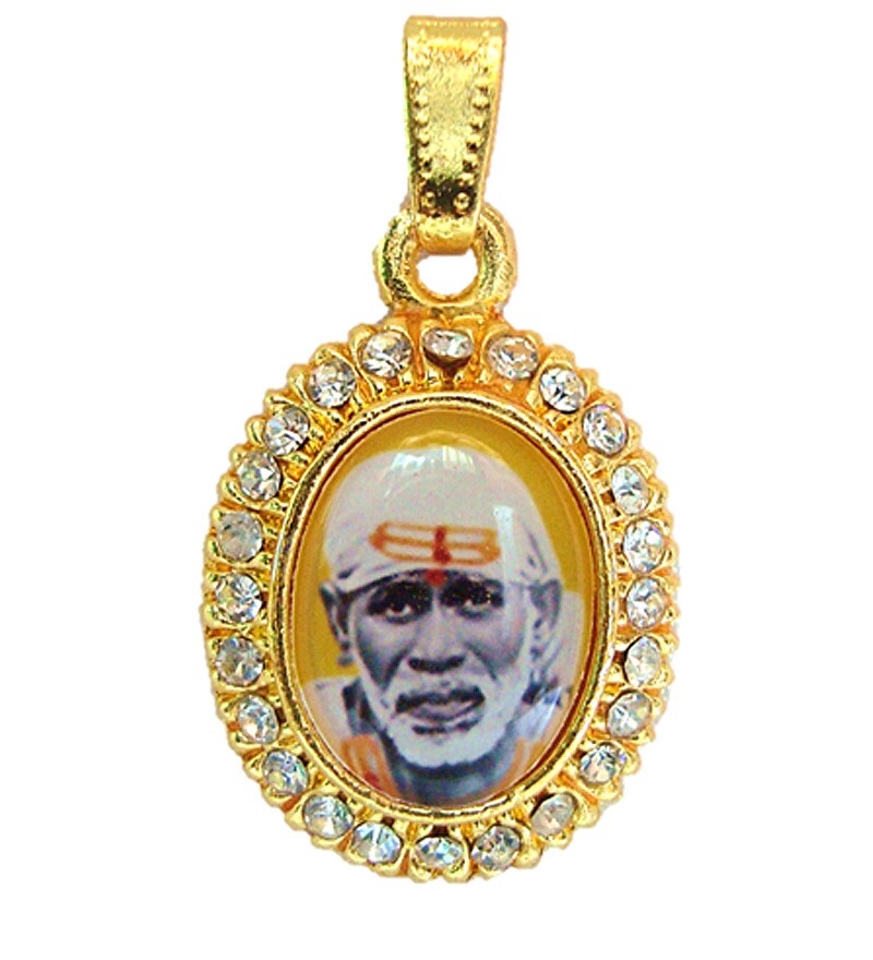 Gold plated and Stone Studded Sai baba 