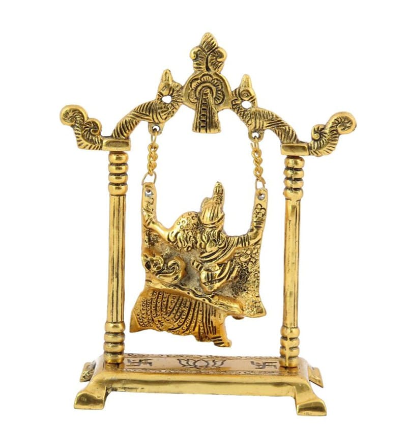 Buy Golden Aluminium God Idol by Handicrafts Paradise Online Radha