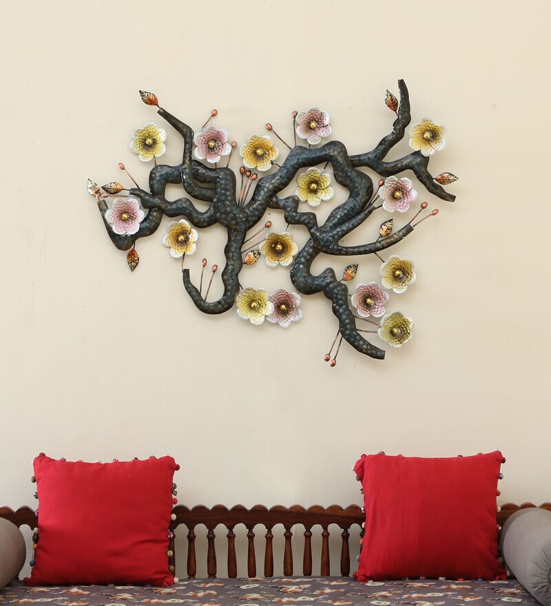 Buy Golden Iron Flower Wall Art By Malik Design Online Floral Metal