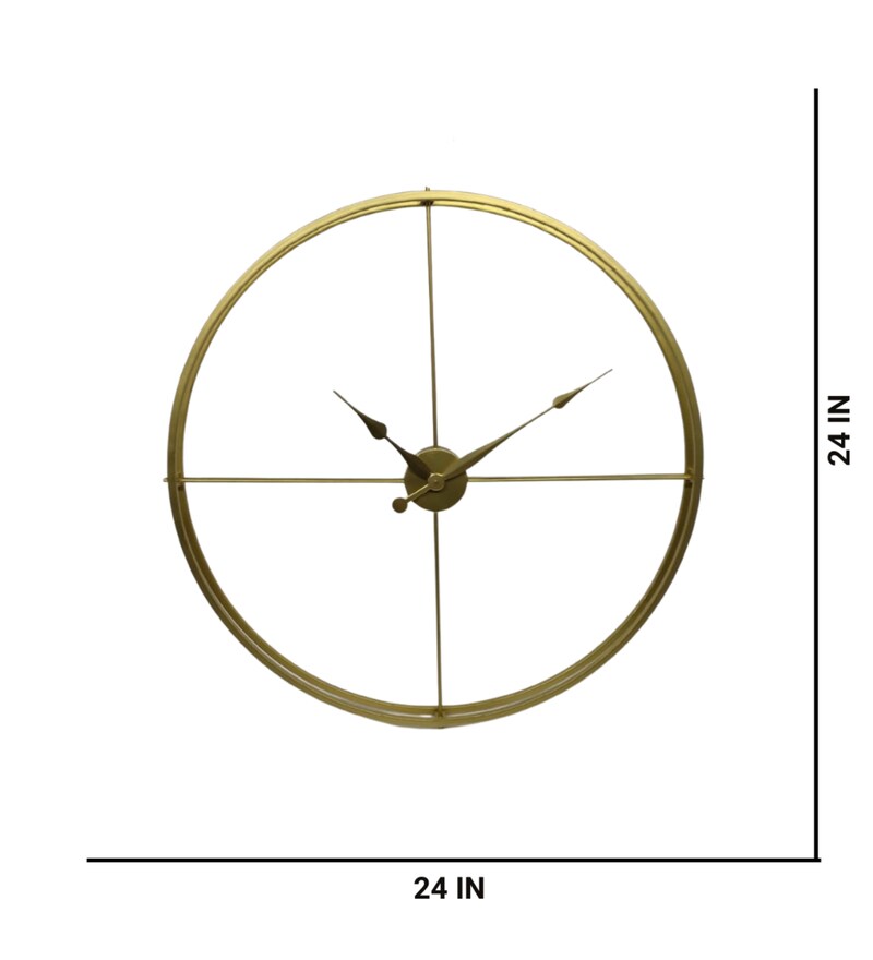 Buy Golden Metal Analog Wall Clock By Astro Home Decor Online Modern