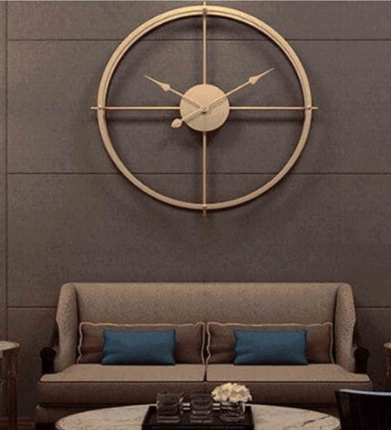 Buy Golden Metal Analog Wall Clock By Astro Home Decor Online - Modern ...