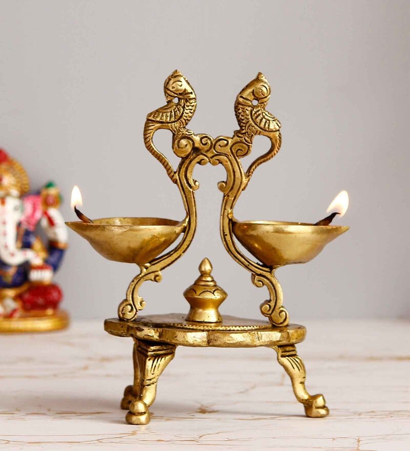 brass diya design