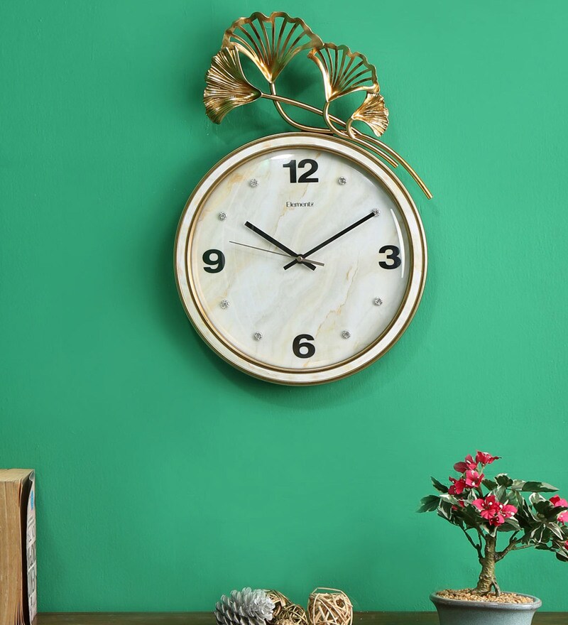 Buy Golden Plastic Wall Clock by home Online Vintage Wall Clocks