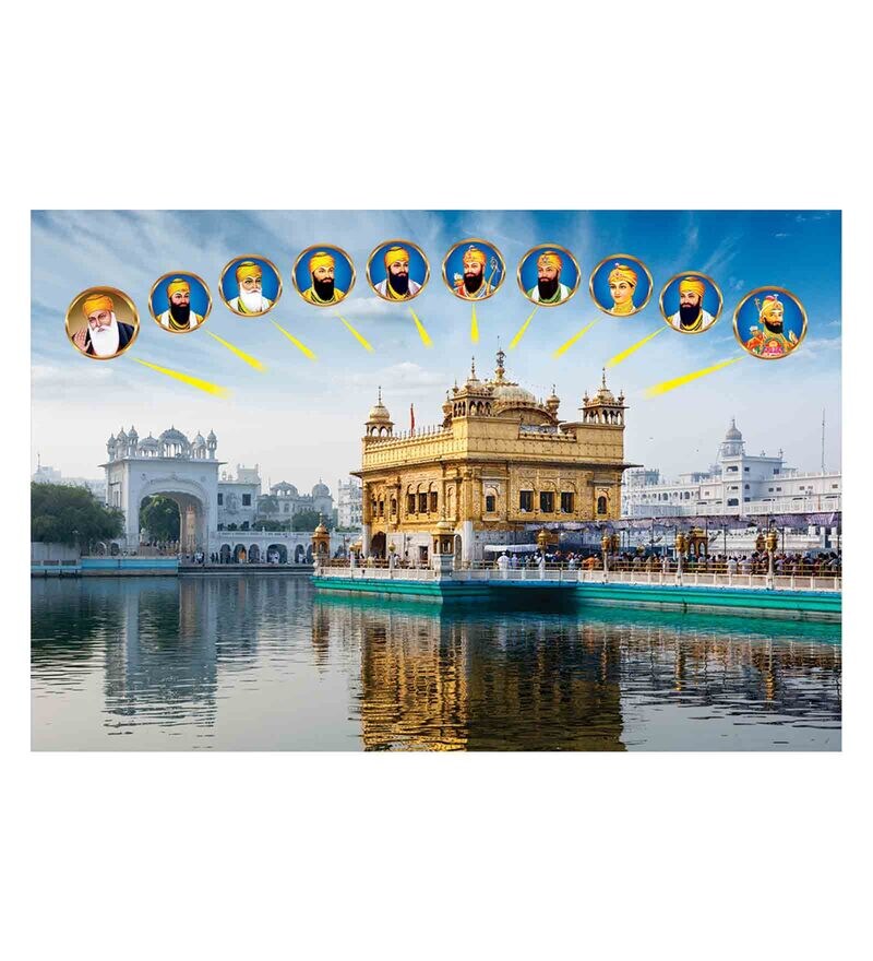 golden temple glass painting