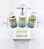 Go Hoooked Ceramic Counter Top Bathroom Accessories in Multicolour, Set of 4