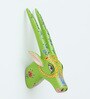 Green Goat Sclupture Mango Wood Wall Mask