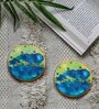 Multicolour (4 x 4 Inches) Marble (Set of 2) Coasters