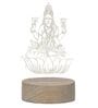 Goddess Saraswati Design Acrylic & Wood Base LED Table Lamp (With Rechargeble Battery)
