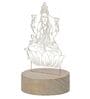 Goddess Saraswati Design Acrylic & Wood Base LED Table Lamp (With Rechargeble Battery)
