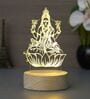 Goddess Saraswati Design Acrylic & Wood Base LED Table Lamp (With Rechargeble Battery)