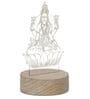 Goddess Saraswati Design Acrylic & Wood Base LED Table Lamp (With Rechargeble Battery)
