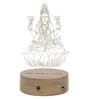 Goddess Saraswati Design Acrylic & Wood Base LED Table Lamp (With Rechargeble Battery)