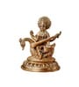 Goddess Saraswati Sitting On Hans Brass Religious Idol