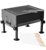 Table Top Lightweight Barbeque Grill with Stand & pack of 12 skewers