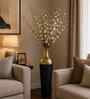 Gold & Black Metal Hammered Vase, Bottle Shape Flower Vase for HomeDecor