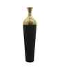 Gold & Black Metal Hammered Vase, Bottle Shape Flower Vase for HomeDecor