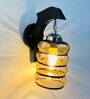 Gold Wooden Novelty Wall Light (Black)