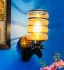 Gold Wooden Novelty Wall Light (Brown)