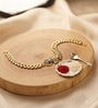 Gold & Brown Mahadev Rudraksh Gold Finish Chain Bracelet Rakhi
