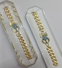 Gold & Brown Mahadev Rudraksh Gold Finish Chain Bracelet Rakhi