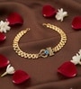Gold & Brown Mahadev Rudraksh Gold Finish Chain Bracelet Rakhi