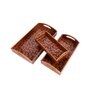 Gold & Copper MDF Wood Gold Leaf (Set of 3) Serving Tray