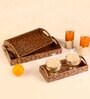 Gold & Copper MDF Wood Gold Leaf (Set of 3) Serving Tray